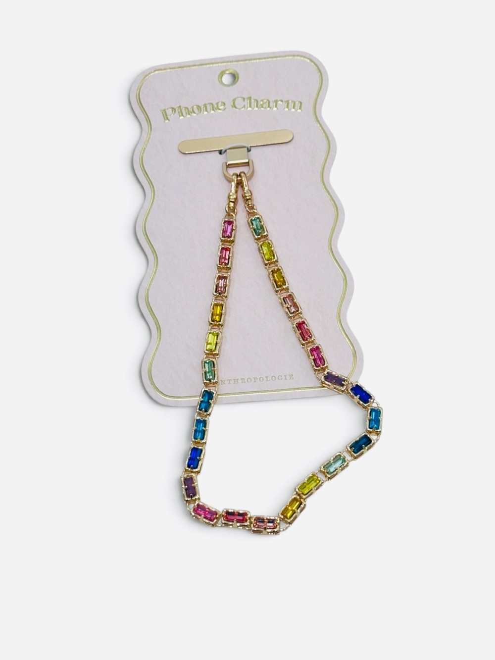 NWT Anthropologie Crystal Phone Chain in Rainbow - Picture 3 of 4